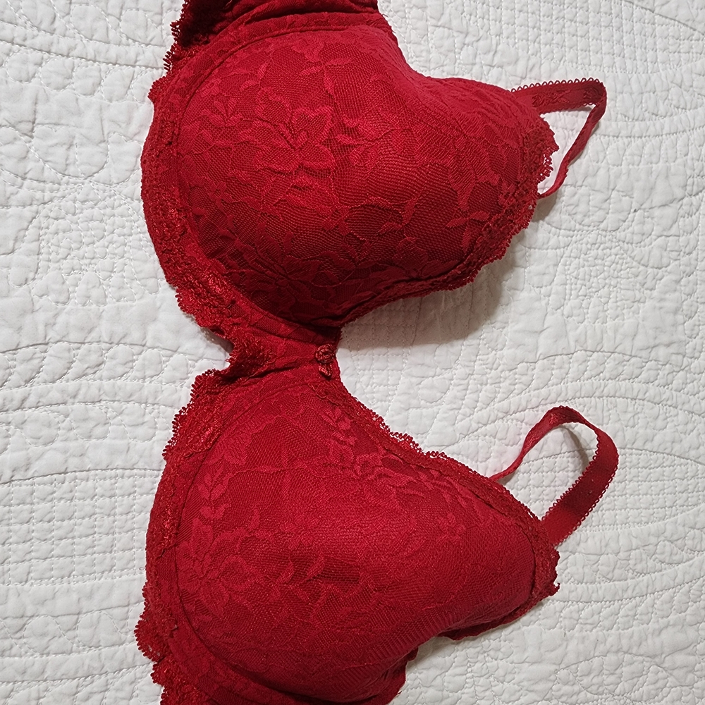 Elegant Red Lace Bra